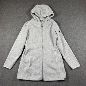 L.L. Bean Full Zip Hoodie Sweater Fleece Coat Jacket Womens Large L Gray